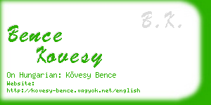 bence kovesy business card